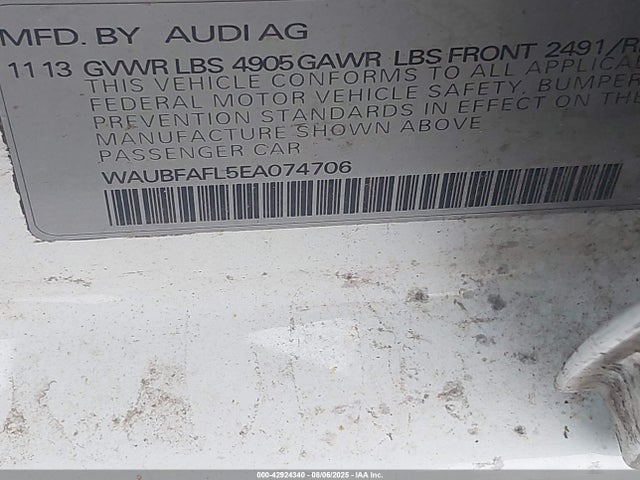 2014 AUDI A4 WAUBFAFL5EA074706 Photo 8
