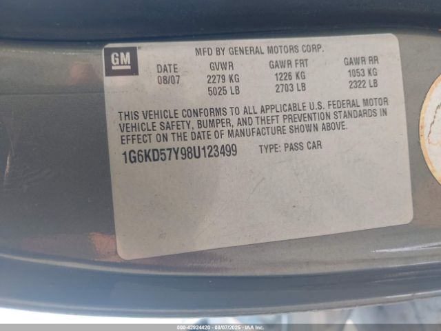 2008 CADILLAC DTS 1G6KD57Y98U123499 Photo 8