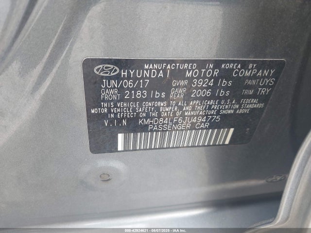 KMHD84LF6JU494775 Hyundai mpi nu