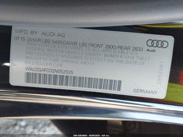 2016 AUDI A7 WAU2GAFC0GN052525 Photo 8