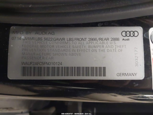 2015 AUDI S6 WAUF2AFC5FN010124 Photo 8