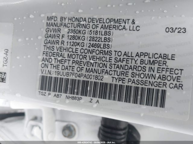 2023 ACURA TLX 19UUB7F04PA001802 Photo 8