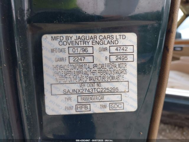 1996 JAGUAR XJS SAJNX2743TC225295 Photo 8