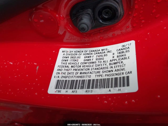 Honda l15b7 2017 2HGFC1F71HH651710 Image 9