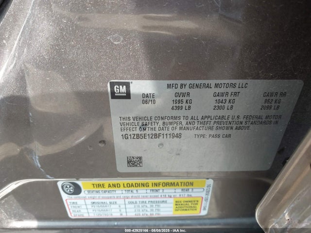 Продажа на аукционе авто 2011 Chevrolet Malibu Ls, vin: 1G1ZB5E12BF111948, номер лота: 42925166