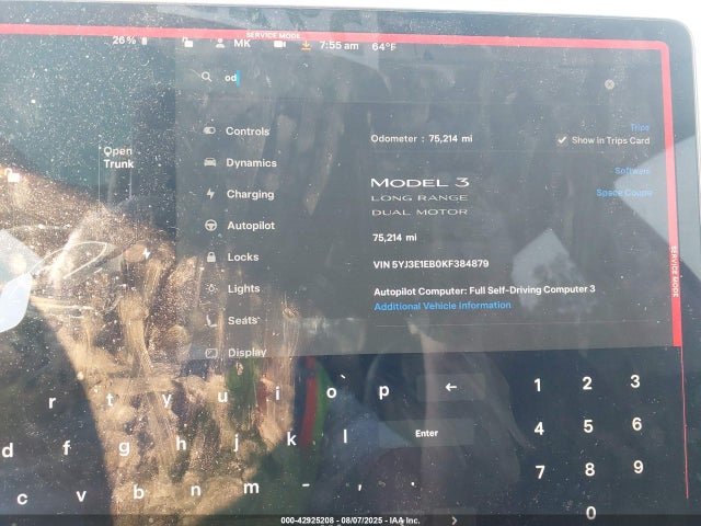 Tesla MODEL 3 2019 5YJ3E1EB0KF384879 Image 7
