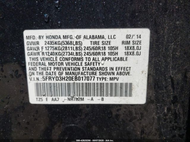 2014 ACURA MDX 5FRYD3H20EB017077 Photo 8