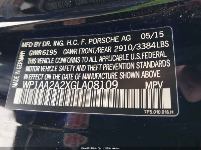 2016 PORSCHE CAYENNE WP1AA2A2XGLA08109 Photo 8