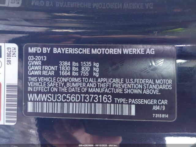 2013 MINI HARDTOP WMWSU3C56DT373163 Photo 8