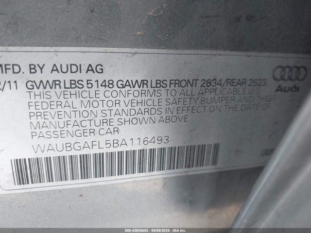 2011 AUDI S4 WAUBGAFL5BA116493 Photo 8