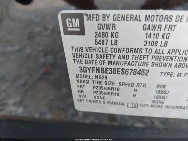 2014 CADILLAC SRX 3GYFNBE38ES678452 Photo 8