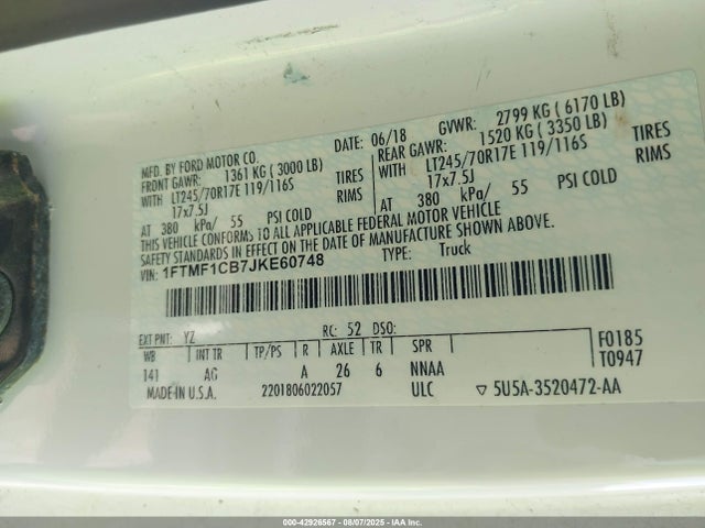 Ford 3.3l tivct 2018 1FTMF1CB7JKE60748 Image 9