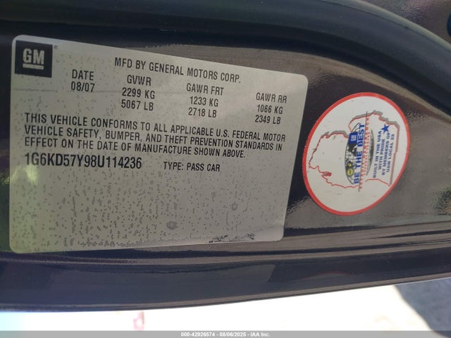 2008 CADILLAC DTS 1G6KD57Y98U114236 Photo 8
