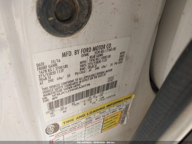 1FMJK1JT0HEA30736 Ford 3.5l gtdi ffv/gasoline