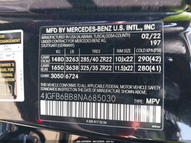 2022 MERCEDES-BENZ AMG GLE 53 4JGFB6BB8NA685030 Photo 8