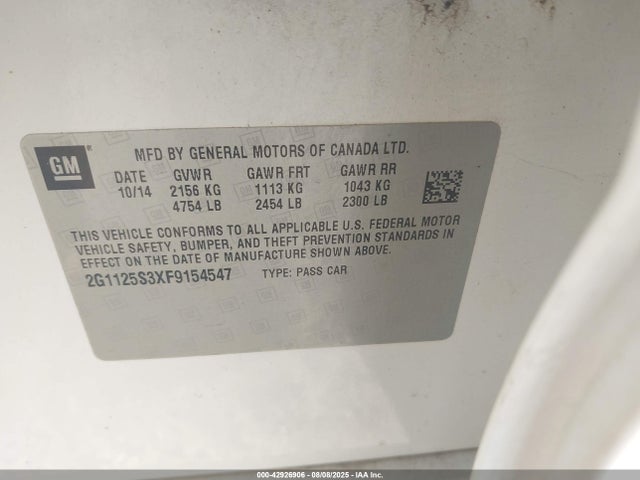 2G1125S3XF9154547 Chevrolet lfx