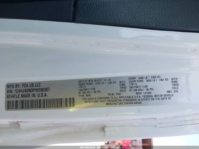 2023 JEEP WRANGLER 1C4HJXDN3PW596307 Photo 8