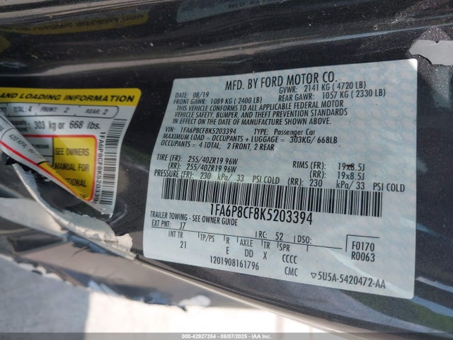 Ford tivct 2019 1FA6P8CF8K5203394 Image 9