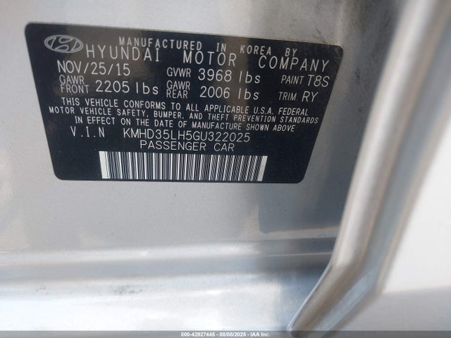 KMHD35LH5GU322025 Hyundai dohc gdi nu