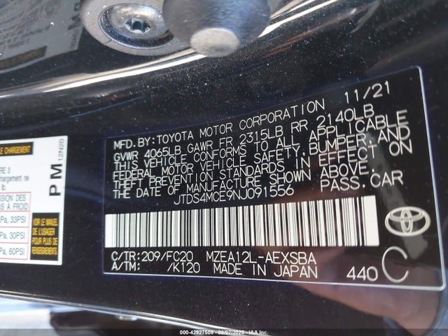 JTDS4MCE9NJ091556 Toyota m20a-fks