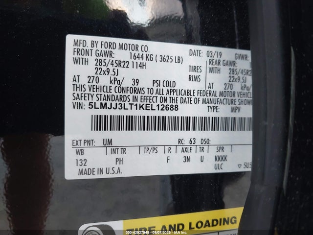 5LMJJ3LT1KEL12688 Lincoln gtdi