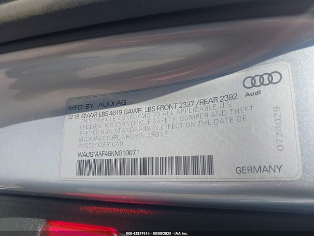 2019 AUDI A4 WAUGMAF48KN010071 Photo 8