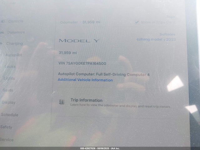 2023 TESLA MODEL Y 7SAYGDEE7PA164500 Photo 6