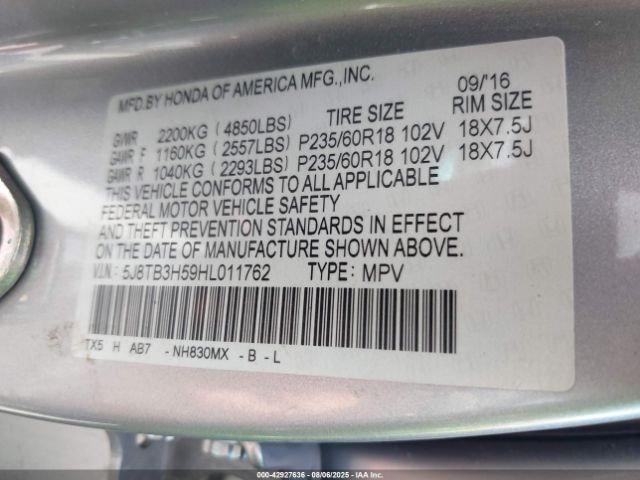 2017 ACURA RDX 5J8TB3H59HL011762 Photo 8