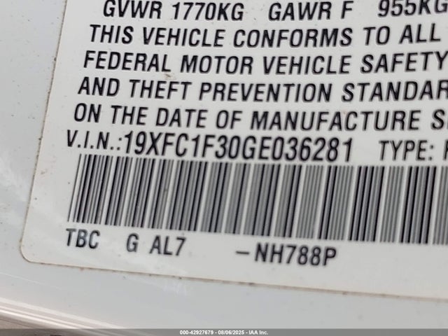 Honda l15b7 2016 19XFC1F30GE036281 Image 9
