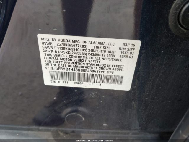 2016 ACURA MDX 5FRYD4H43GB054506 Photo 8