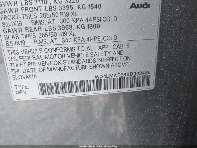 2011 AUDI Q7 WA1LMAFE8BD003485 Photo 8