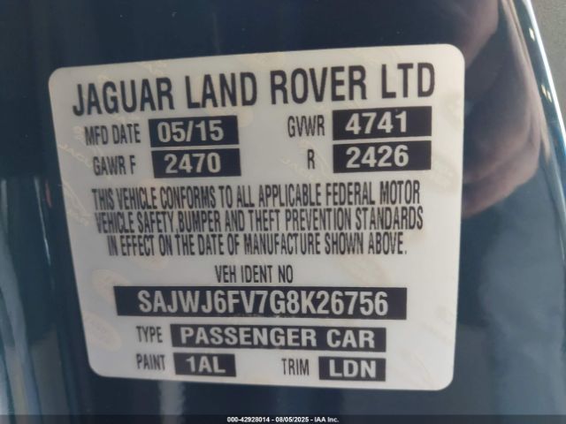 2016 JAGUAR F-TYPE SAJWJ6FV7G8K26756 Photo 8