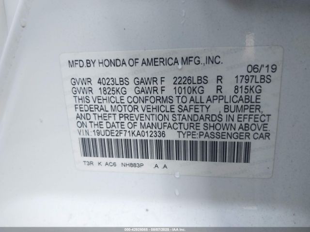 2019 ACURA ILX 19UDE2F71KA012336 Photo 8