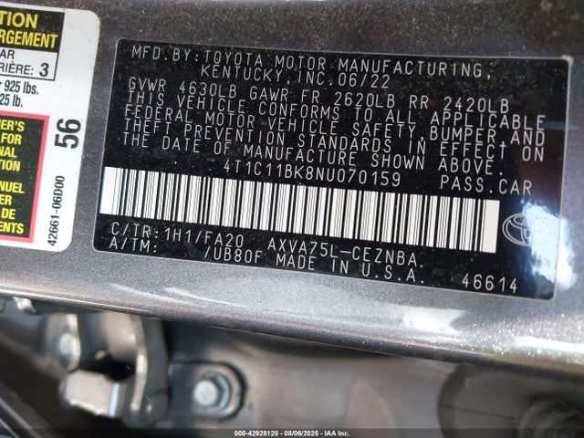 Toyota Camry Le Awd 2022 4T1C11BK8NU070159 Image 9