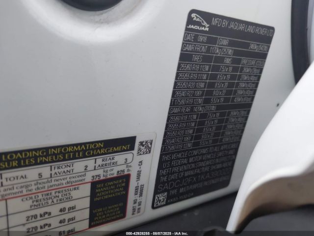 2019 JAGUAR F-PACE SADCJ2FX1KA390022 Photo 8