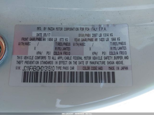 2017 FIAT 124 SPIDER JC1NFAEK0H0131510 Photo 8