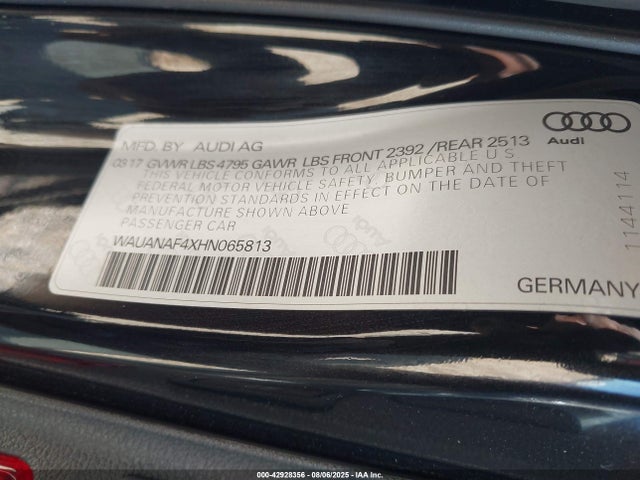 2017 AUDI A4 WAUANAF4XHN065813 Photo 8