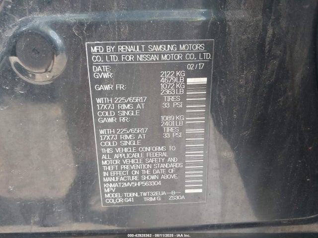 Nissan Rogue 2017 KNMAT2MV5HP563304 Image 9