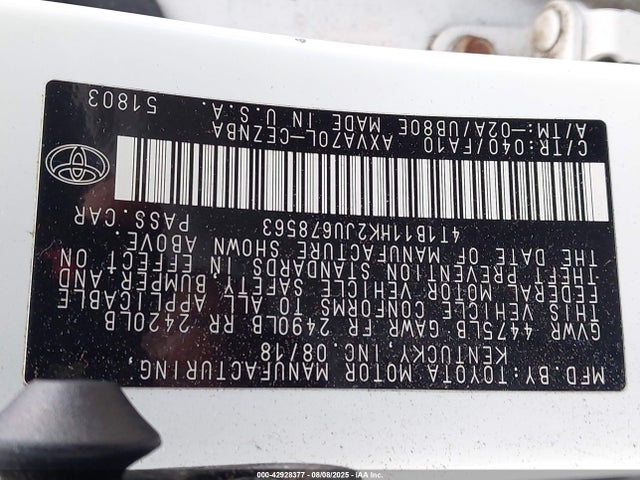 4T1B11HK2JU678563 Toyota a25a-fks