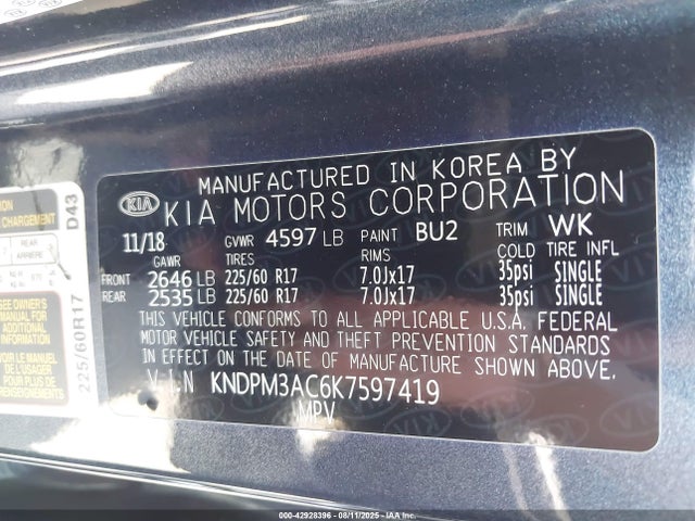 KIA gdi theta ii 2019 KNDPM3AC6K7597419 Image 9