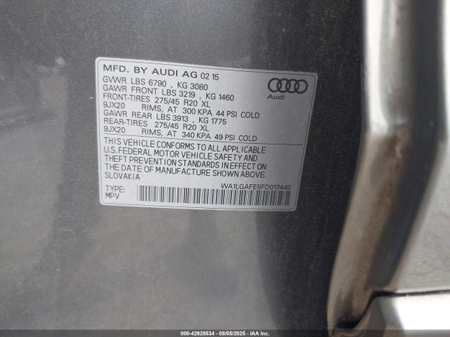 2015 AUDI Q7 WA1LGAFE5FD017440 Photo 8