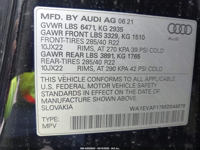 2021 AUDI Q8 WA1EVAF17MD044079 Photo 8