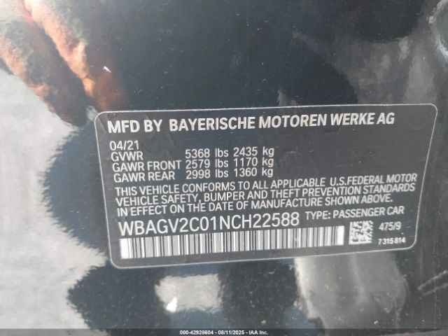 2022 BMW 840 GRAN COUPE WBAGV2C01NCH22588 Photo 8