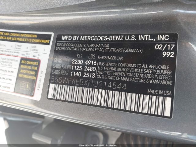 2017 MERCEDES-BENZ AMG C 43 55SWF6EBXHU214544 Photo 8