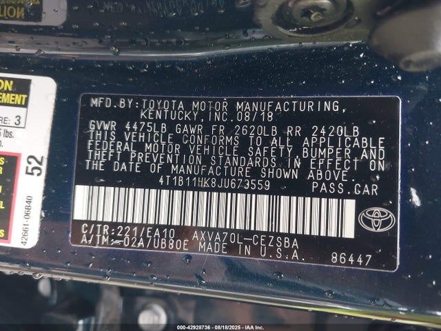 4T1B11HK8JU673559 Toyota a25a-fks
