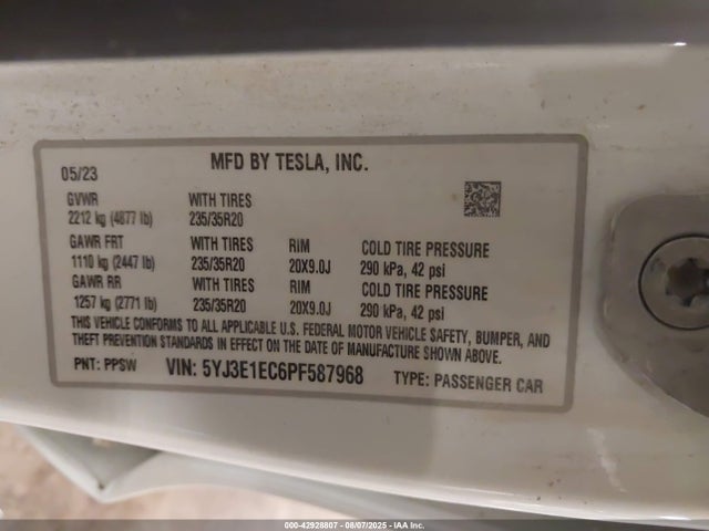 2023 TESLA MODEL 3 5YJ3E1EC6PF587968 Photo 8