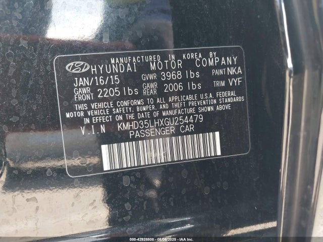 KMHD35LHXGU254479 Hyundai dohc gdi nu