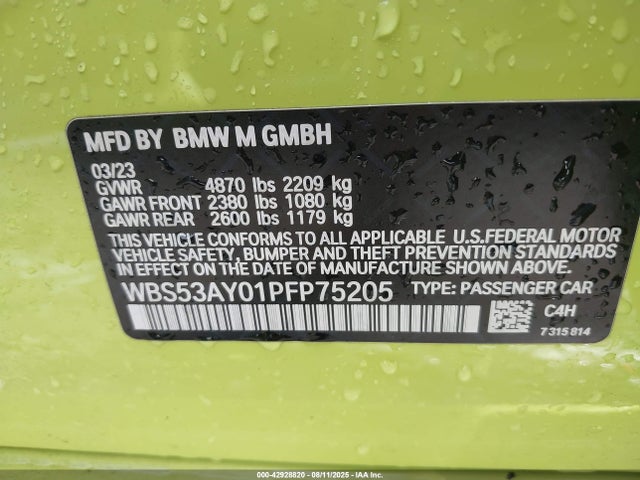 BMW M3 Sedan 2023 WBS53AY01PFP75205 Image 9