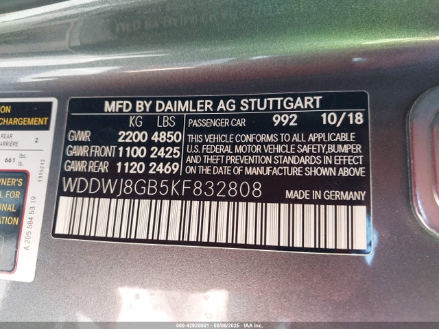 WDDWJ8GB5KF832808 Mercedes-Benz m177