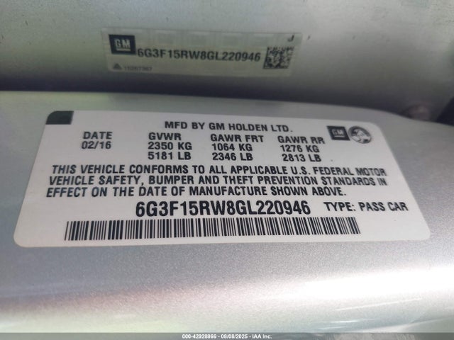 Chevrolet ls3 2016 6G3F15RW8GL220946 Image 9